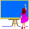 girl at blackbord