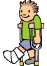 boy on crutches